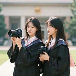 perfect graduation photograph dslr of two girls cinematic