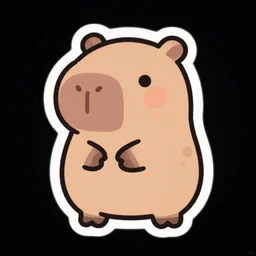 cute miss mascot hippopotas hippopotas hippopotas pokemon sticker art, cronobreaker, beeple game icon