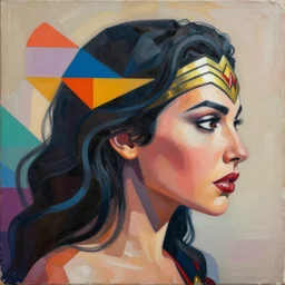 Wonder Woman profile picture by Sachin Teng, asymmetrical, Organic Painting , Matte Painting, geometric shapes, hard edges, graffiti, street art:2 by Sachin Teng:4