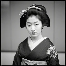 Portrait Photograph of a Japanese Geisha Lomography Black & White BERLIN 400 Kino Film