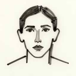 scribble art portrait, lines, forms, shapes, abstract minimalism