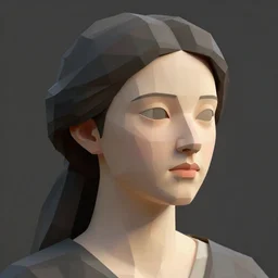 low-poly female closeup by Bouguereau rendered with redshift and octane render unreal engine