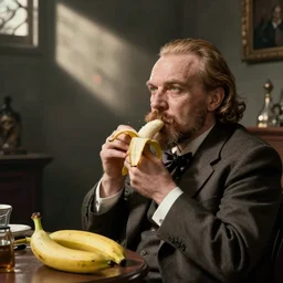 the proletariat watches as lenin eats a banana