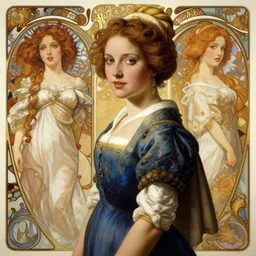 beautiful portrait of a woman, similar to'the milkmaid ', beautiful woman, symmetry, perspective, portrait, anime!!, fantasy, ultra detailed, elegant, intricate, dynamic lighting, hyperrealism, digital art, digital painting, artstation, wlop, sharp focus, illustration, art by artgerm and greg rutkowski and alphonse mucha, 8 k