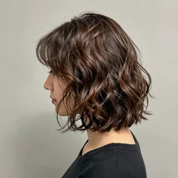 Wavy bob haircut