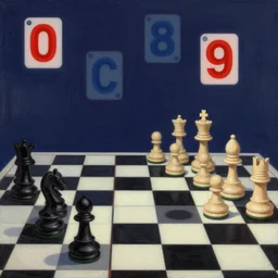 surreal chess, 8 0's style synthwave, matte colors, digital painting, award winning illustration by charles blackman, john hoyland