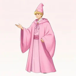 BTS Jin as a pink wizard, art by rossdraws