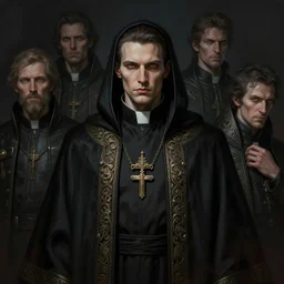 portrait of a cyberpunk orthodox priest, grim - lighting, high - contrast, intricate, elegant, highly detailed, centered, digital painting, artstation, concept art, smooth, sharp focus, illustration, artgerm, tomasz alen kopera, peter mohrbacher, donato giancola, joseph christian leyendecker, wlop, boris vallejo