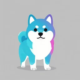 minimalist vector art of a cyan and magenta shiba inu, cute, trending on artstation, 8 k, 4 k