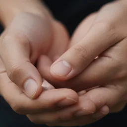 extreme close - up shot, hands