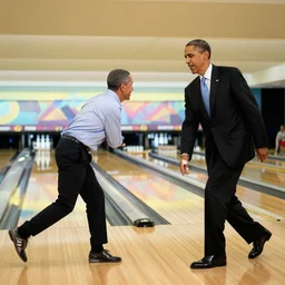 Barack Obama bowling with will Smith