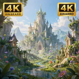 ethereal magical fairy city landscape, highly detailed, 4k, HDR, award-winning, octane render, artstation