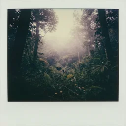 transformers, fog, in deep jungle forest jungle, overcast! cinematic focus, old damagaed polaroid photo, vintage, neutral colors, faded!! very soft lights, big overcast, very foggy, full shot by steve hanks, by serov valentin, by lisa yuskavage, by andrei tarkovsky