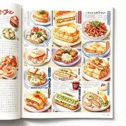 an overwhelmingly detailed and colorful japanese magazine page of advertisements