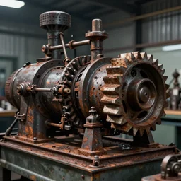 a close up of a machine made of teeth in a factory, rusty meat machine, bio factory, concept art by giger, cgsociety, assemblage, greeble, grotesque