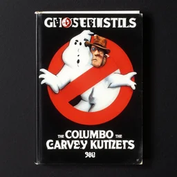 a book with a picture of columbo from ghostbusters ( 1 9 8 4 ) on it, poster art by harvey kurtzman, behance contest winner, pop surrealism, concert poster, poster art, movie poster