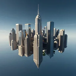 photograph of a city floating in space