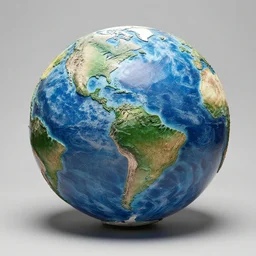 a sculpture of Planet Earth, by Sandra Chevrier
