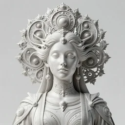 futuristic minimalist 3 d model of hyper - detailed beautiful mandelbrotpunk queen of andromeda galaxy in full regal attire. face portrait. art nouveau!!!, symbolist, visionary, baroque, giant fractal details. horizontal symmetry by zdzisław beksinski, iris van herpen, raymond swanland and alphonse mucha. hyper - real, beautiful