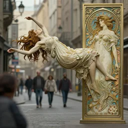 photography of gregory crewdson, street scene with floating woman, deep focus, intricate, elegant, highly detailed, artstation, concept art, matte, sharp focus, hearthstone, art by artgerm and greg rutkowski and alphonse mucha