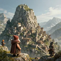 by nadezda and david stoupakis, visually stunning, cinematic, ultra realistic, hyper realism, 1 2 k, epic, octane render, unreal engine, vfx, maya, a dwarf - city built into a mountain