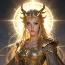 dragon priestess portrait by sylvain sarrailh, artstation, radiant halo of light