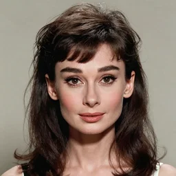 portrait of a beautiful 20-year-old Audrey Hepburn with messy long hair by Mario Testino,  headshot, detailed, award winning, Sony a7R