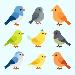 vector art birds cartoon sinple vector kurzgesagt style