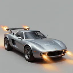 concept art for a car with flame throwers, painted by syd mead, high quality