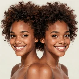 black emma watson willow smith symmetrical portrait, bright smile, afro haircut, highly detailed, digital painting, artstation, concept art, sharp focus, illustration, art by aleksi briclot, greg rutkowski and alphonse mucha