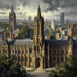 glasgow city, fantasy, highly detailed, art by greg rutkowski