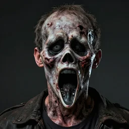 bill murray as screaming rotting zombie portrait, horror core, apocalyptic, dry - wounds, blind left eye, broken collarbone, dramatic, the feeling of grimdark, sharp focus, fiction, hyper detailed, digital art, trending in artstation, cinematic lighting, studio quality, smooth render, unreal engine 5 rendered, octane rendered, art style and nixeu and wlop and krenz cushart