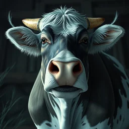 pewdiepie's face, on a cow, trending on artstation, junji ito 4 k