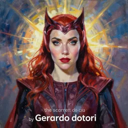 the scarlet witch, by gerardo dotori, oil on canvas