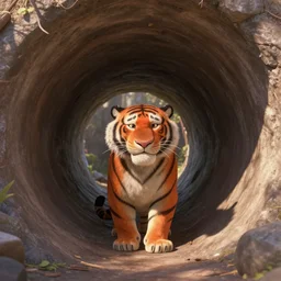 tiger in sewer tunnel adventure pixar movie poster