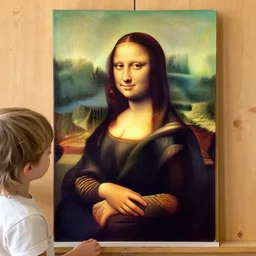 mona lisa painted by a 5 years old kid