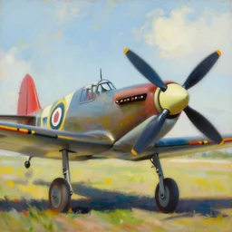 a vibrant painting of a supermarine spitfire by william turner, detailed, close up, art, 1 8 2 4, british museum, colorful, beautiful