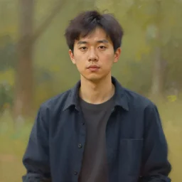 Medium shot of a typical character in the style of painterly