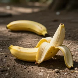 A banana slithering across the ground