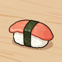 sushi, floor texture, cartoon style