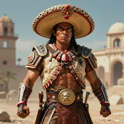 mexican warrior, digital art, 8 k, angry, strong, the chosen one