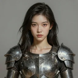 a photorealistic painting of an attractive young girl, partially clothed in metal-plated battle armor, scratched and dirty, olive skin, long dark hair, beautiful bone structure, symmetrical face, perfect eyes, intricate, elegant, digital painting, concept art, illustration, sharp focus, minimal artifacts, volumetric lighting, from Metal Gear, in the style of Ruan Jia and Mandy Jurgens and Greg Rutkowski, trending on Artstation, award winning