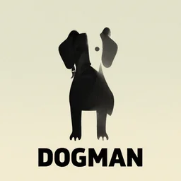 minimalist movie poster, dogman, minimalism, fanart, retro