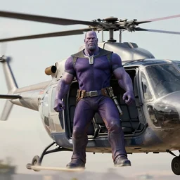 thanos boarding a helicopter