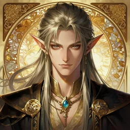beautiful male elf, close portrait, anime!!, fantasy, ultra detailed, symmetry, intricate, dynamic lighting, hyperrealism, digital art, digital painting, artstation, wlop, sharp focus, illustration, art by artgerm and greg rutkowski and alphonse mucha, 8 k