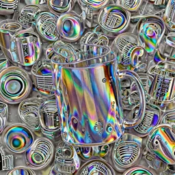 photorealistic 3 d render of a mug refracting psychedelic light, unreal engine