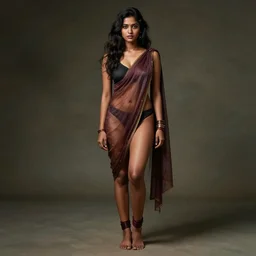 beautiful young assamese bihu girl full body portrait by artgerm and tom bagshaw ; trending on artstation ; award winning, cinematic natural dramatic lighting, studio photography by annie leibovitz