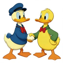 howard the duck and sting shaking hands