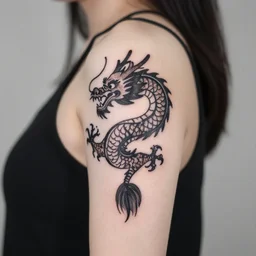 minimal chinese dragon tattoo