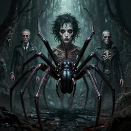 biopunk lovecraft nightmare giger spider portrait of rowan sebastian atkinson by tomasz alen kopera and peter mohrbacher